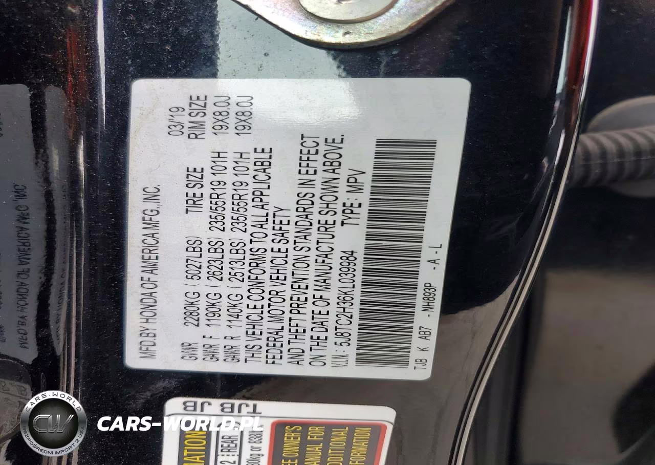 2019 Acura Rdx VIN:5J8TC2H36KL039984 - 13