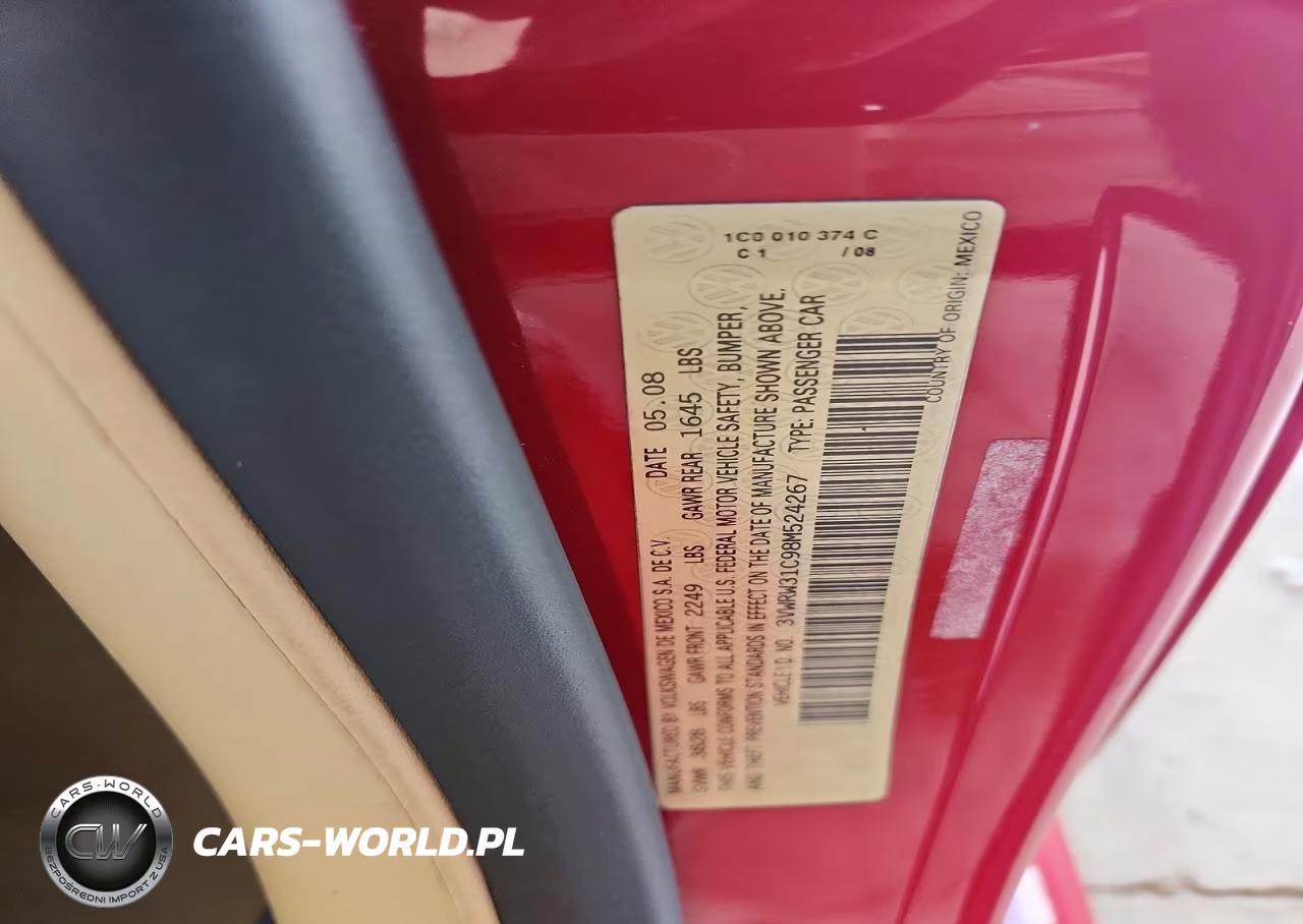 2008 Volkswagen New Beetle VIN:3VWRW31C98M524267 - 12