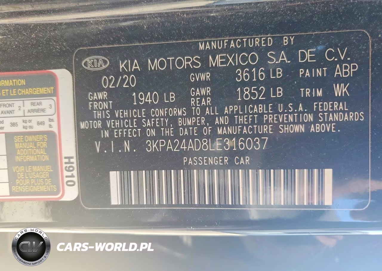 2020 Kia Rio Lx VIN:3KPA24AD8LE316037 - 13