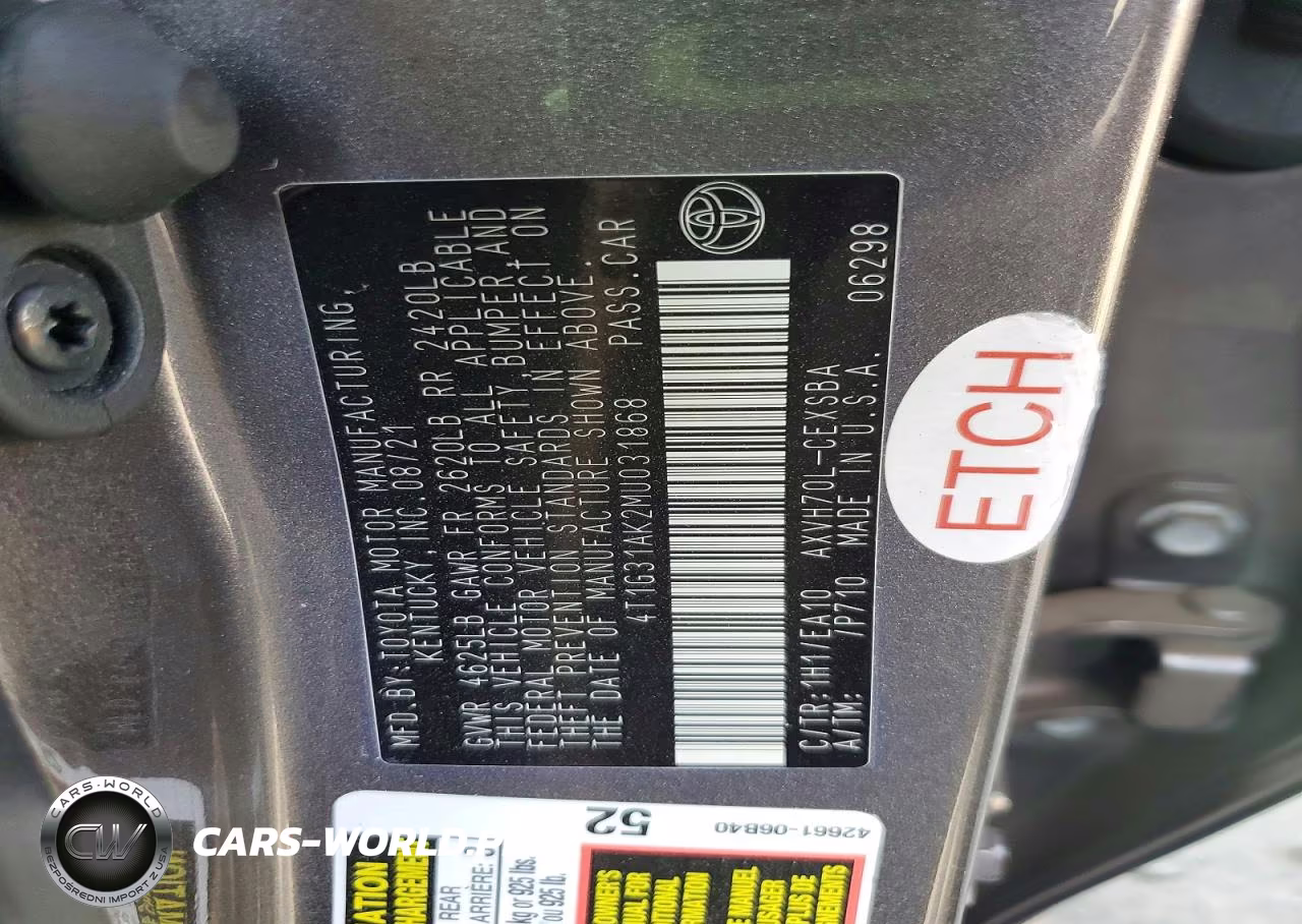 2021 Toyota Camry Se VIN:4T1G31AK2MU031868 - 12