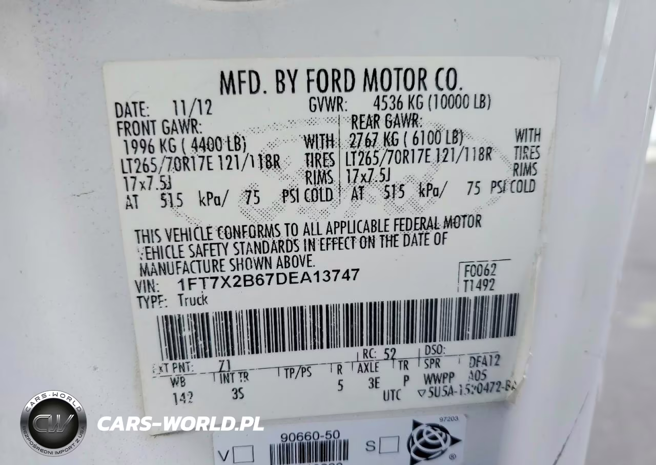 2013 Ford F250 Super Duty VIN:1FT7X2B67DEA13747 - 12