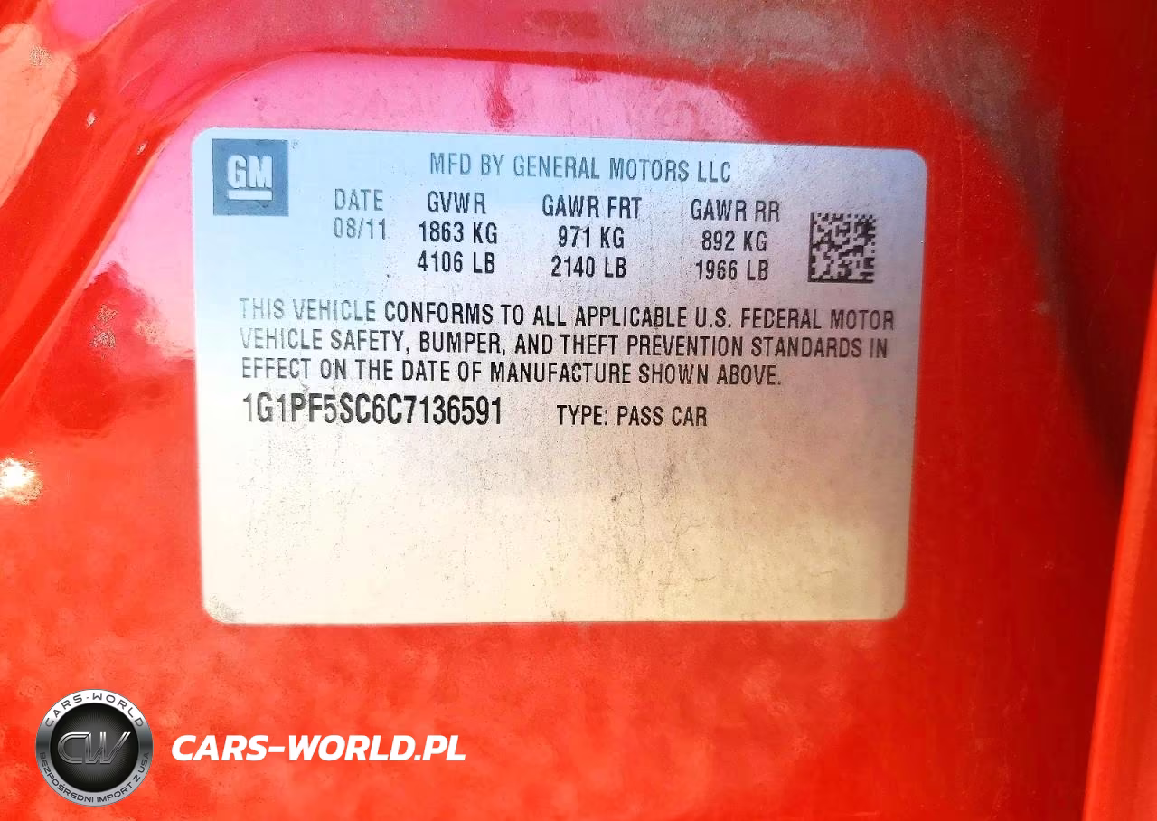 2012 Chevrolet Cruze Lt VIN:1G1PF5SC6C7136591 - 12