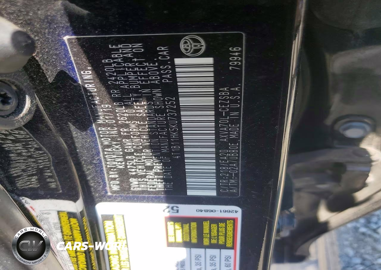 2019 Toyota Camry Se VIN:4T1B11HK5KU737252 - 13