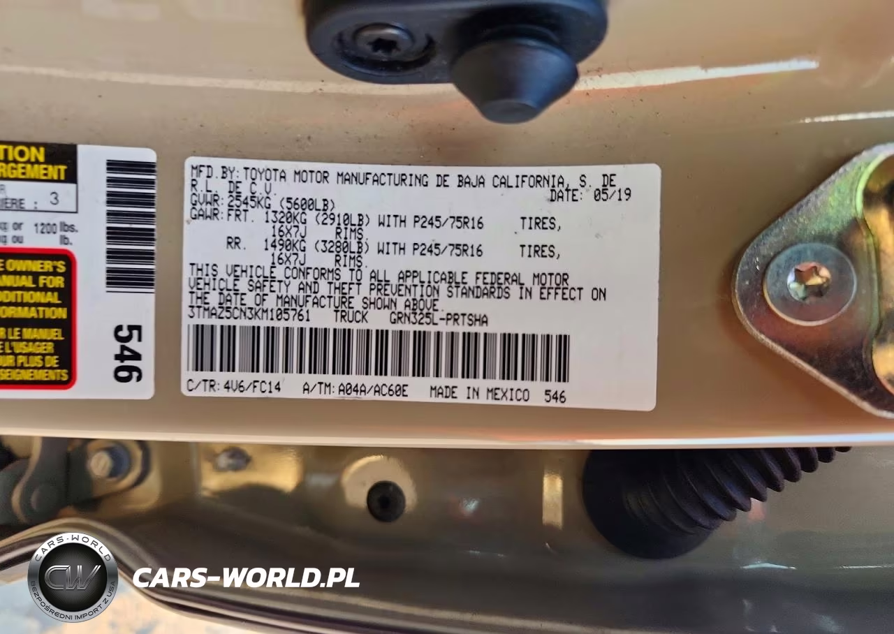 2019 Toyota Tacoma Sr5 V6 VIN:3TMAZ5CN3KM105761 - 12