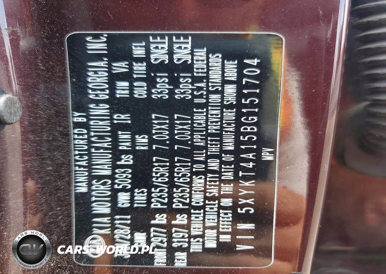 2011 Kia Sorento Lx VIN:5XYKT4A15BG151704 - 13