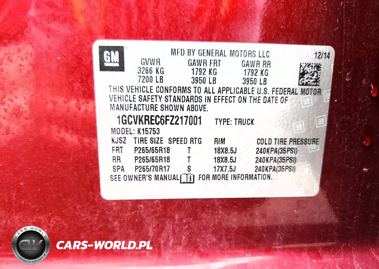 2015 Chevrolet Silverado K1500 Lt VIN:1GCVKREC6FZ217001 - 12