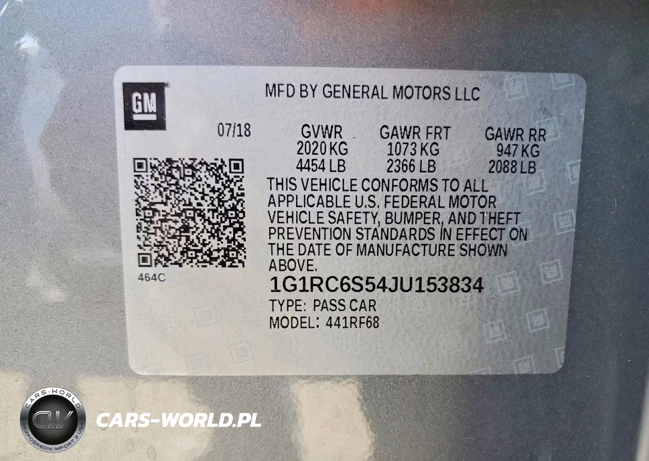2018 Chevrolet Volt Lt VIN:1G1RC6S54JU153834 - 12
