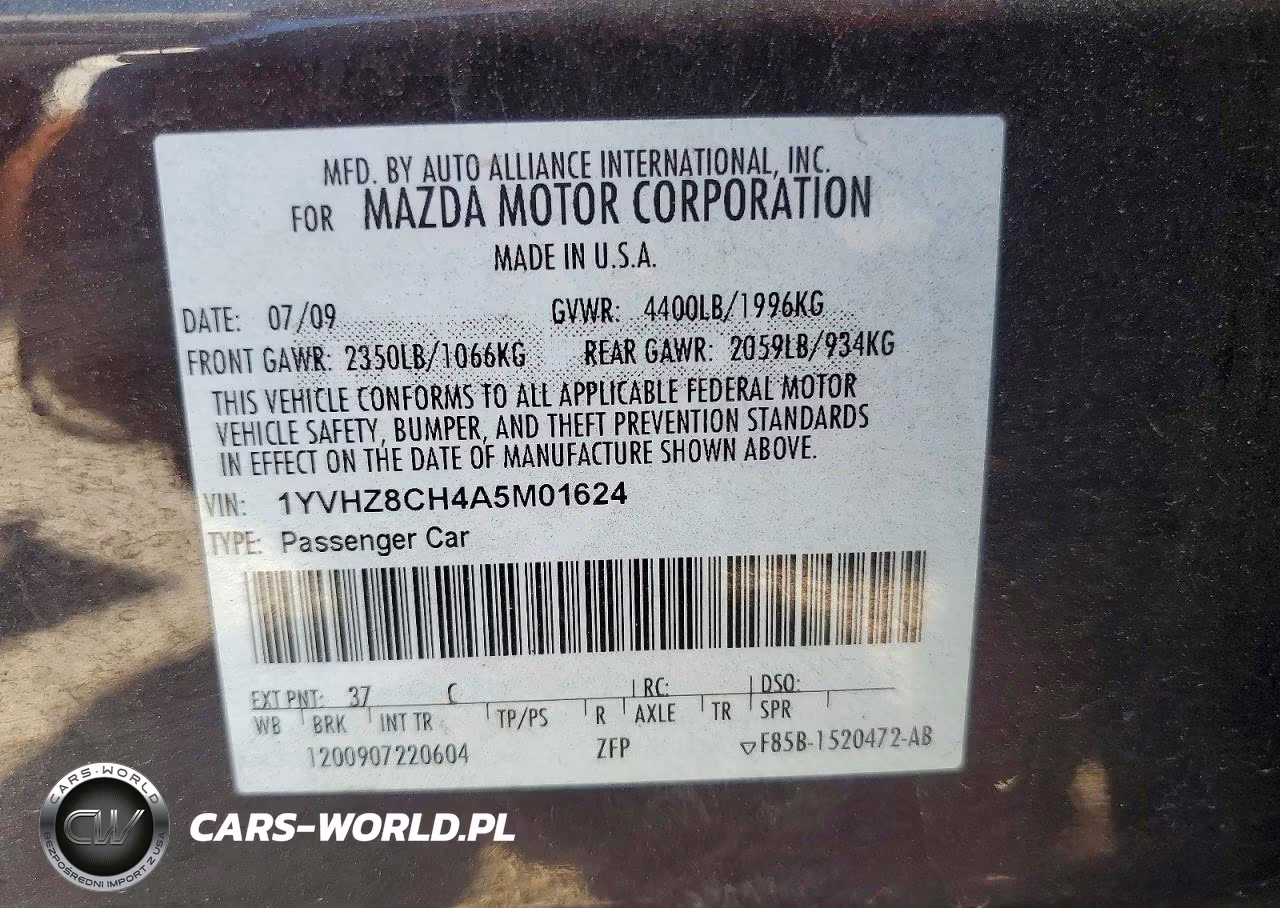 2010 Mazda 6 I VIN:1YVHZ8CH4A5M01624 - 12