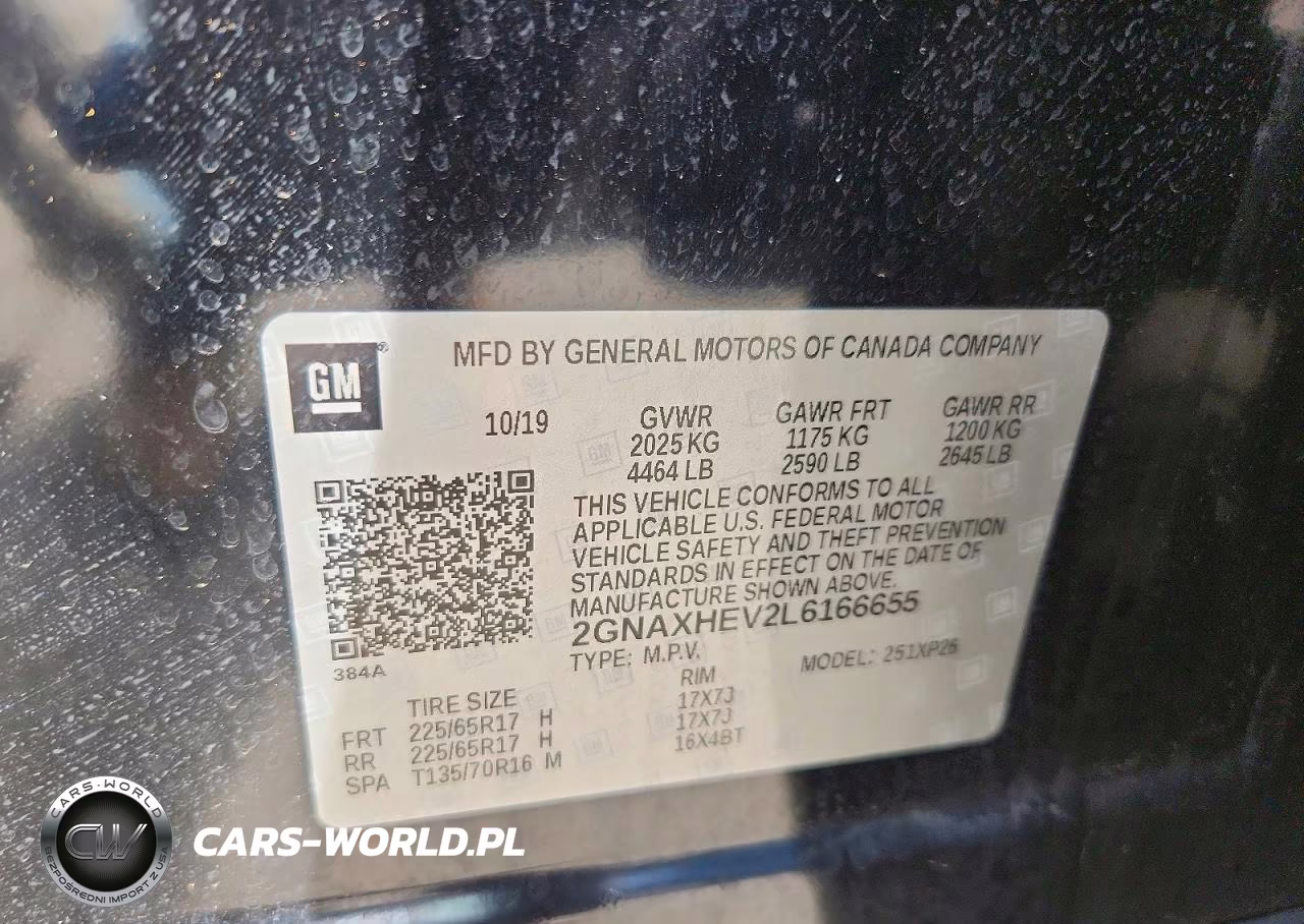2020 Chevrolet Equinox Ls VIN:2GNAXHEV2L6166655 - 13