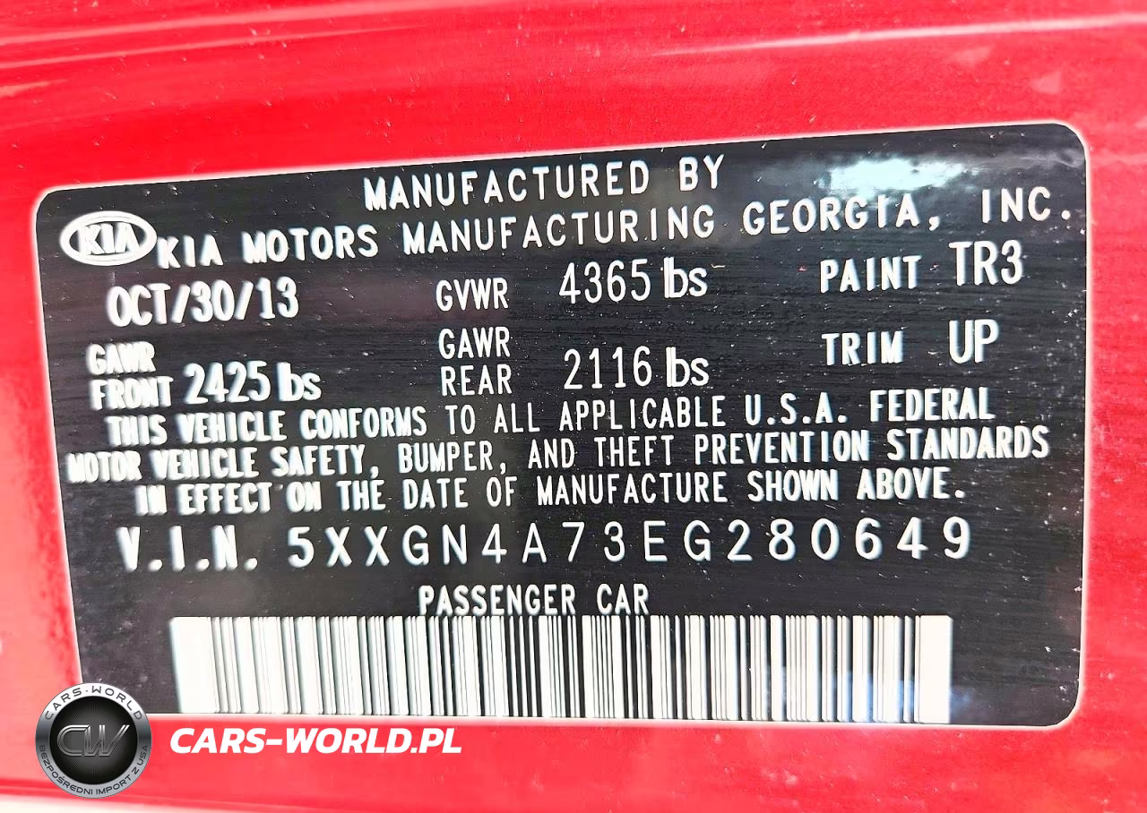 2014 Kia Optima Ex VIN:5XXGN4A73EG280649 - 12