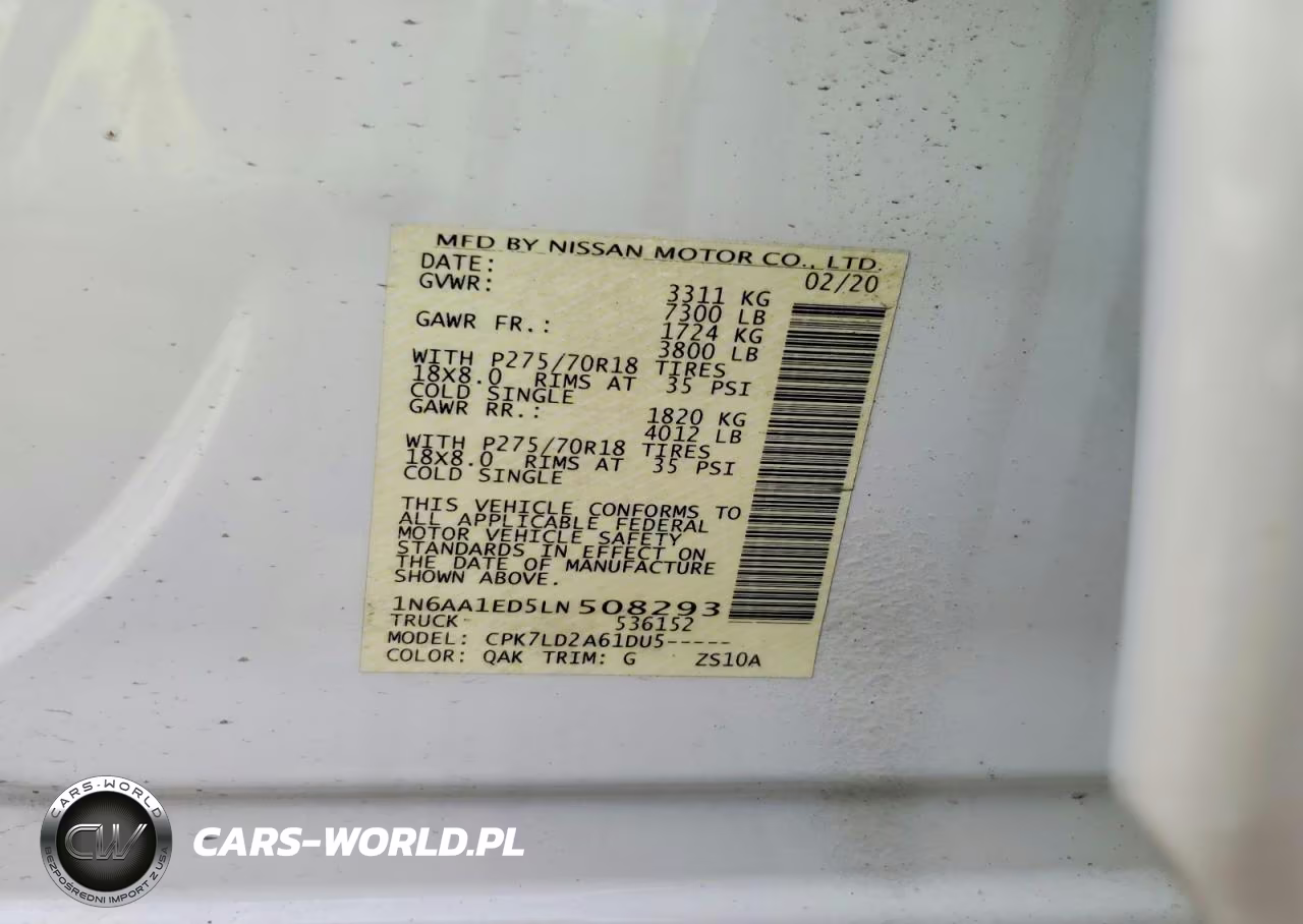 2020 Nissan Titan Pro-4X VIN:1N6AA1ED5LN508293 - 12