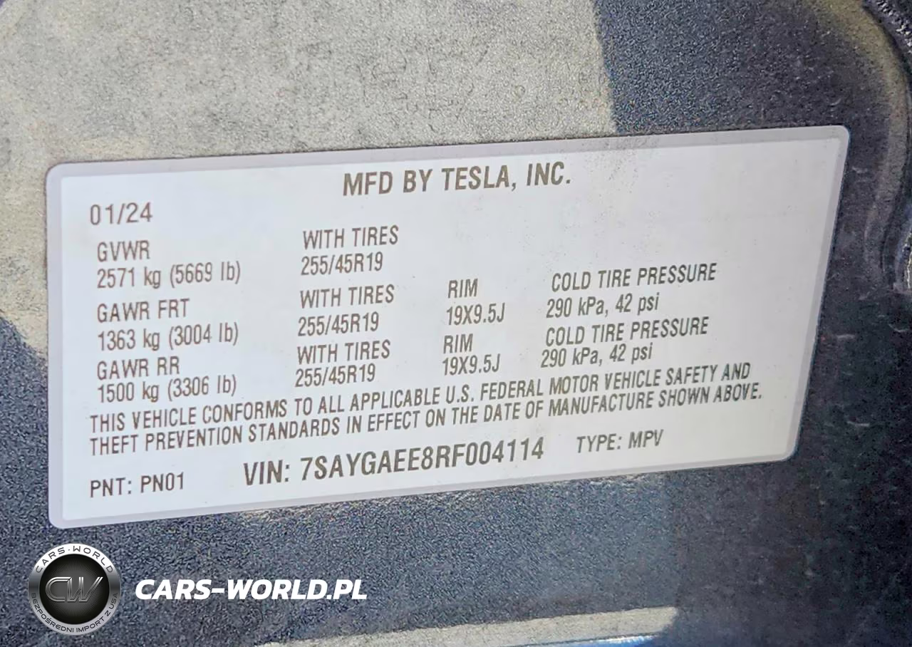 2024 Tesla Model Y VIN:7SAYGAEE8RF004114 - 14