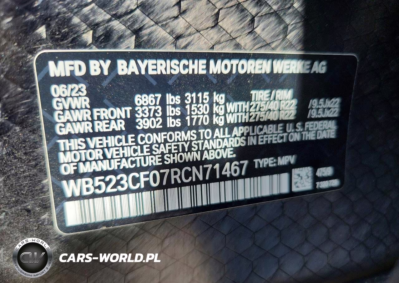 2024 BMW Ix xDrive50 VIN:WB523CF07RCN71467 - 13
