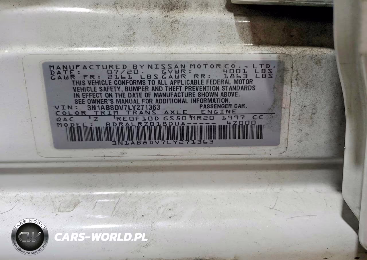 2020 Nissan Sentra Sr VIN:3N1AB8DV7LY271363 - 13