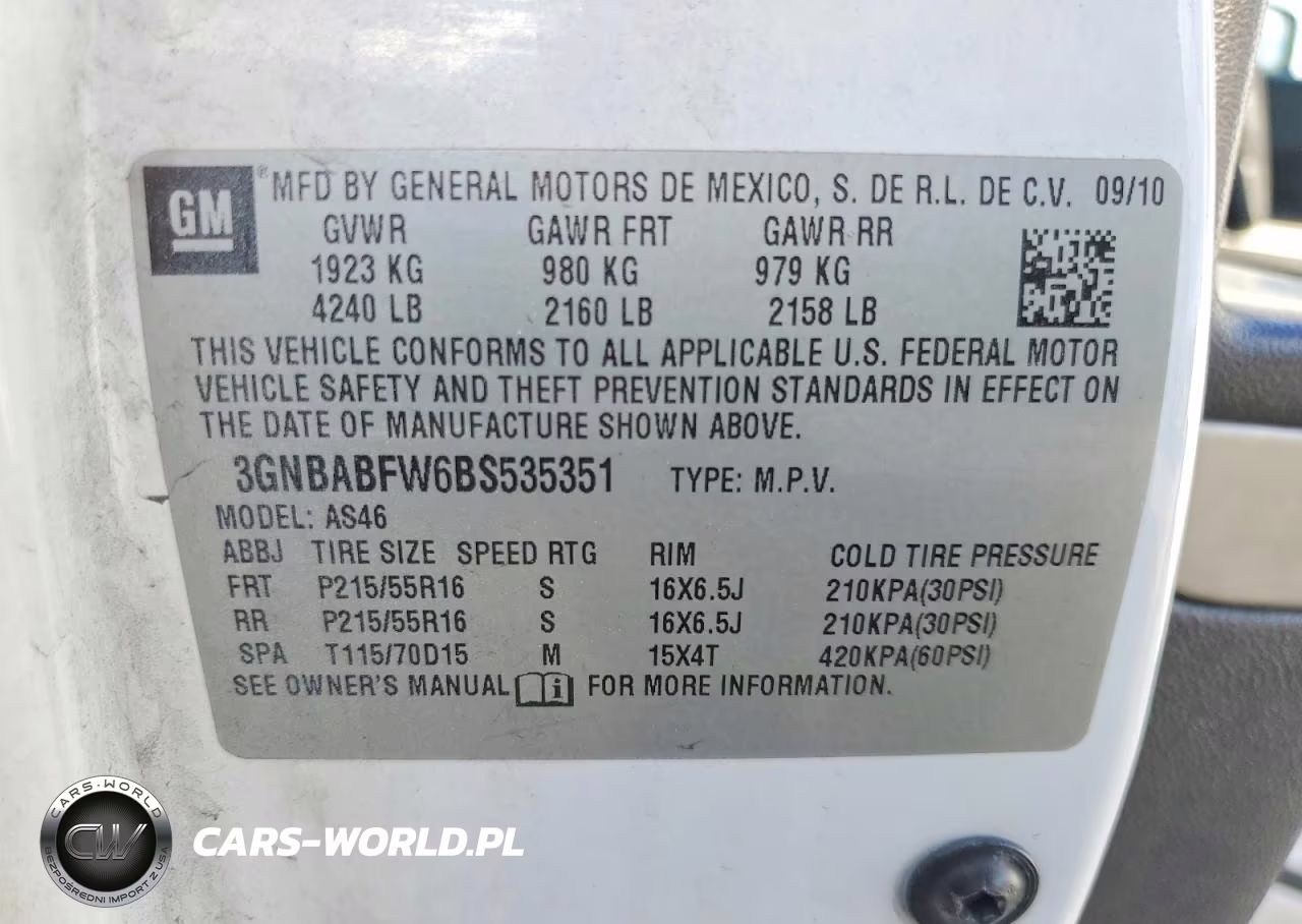 2011 Chevrolet Hhr Lt VIN:3GNBABFW6BS535351 - 12