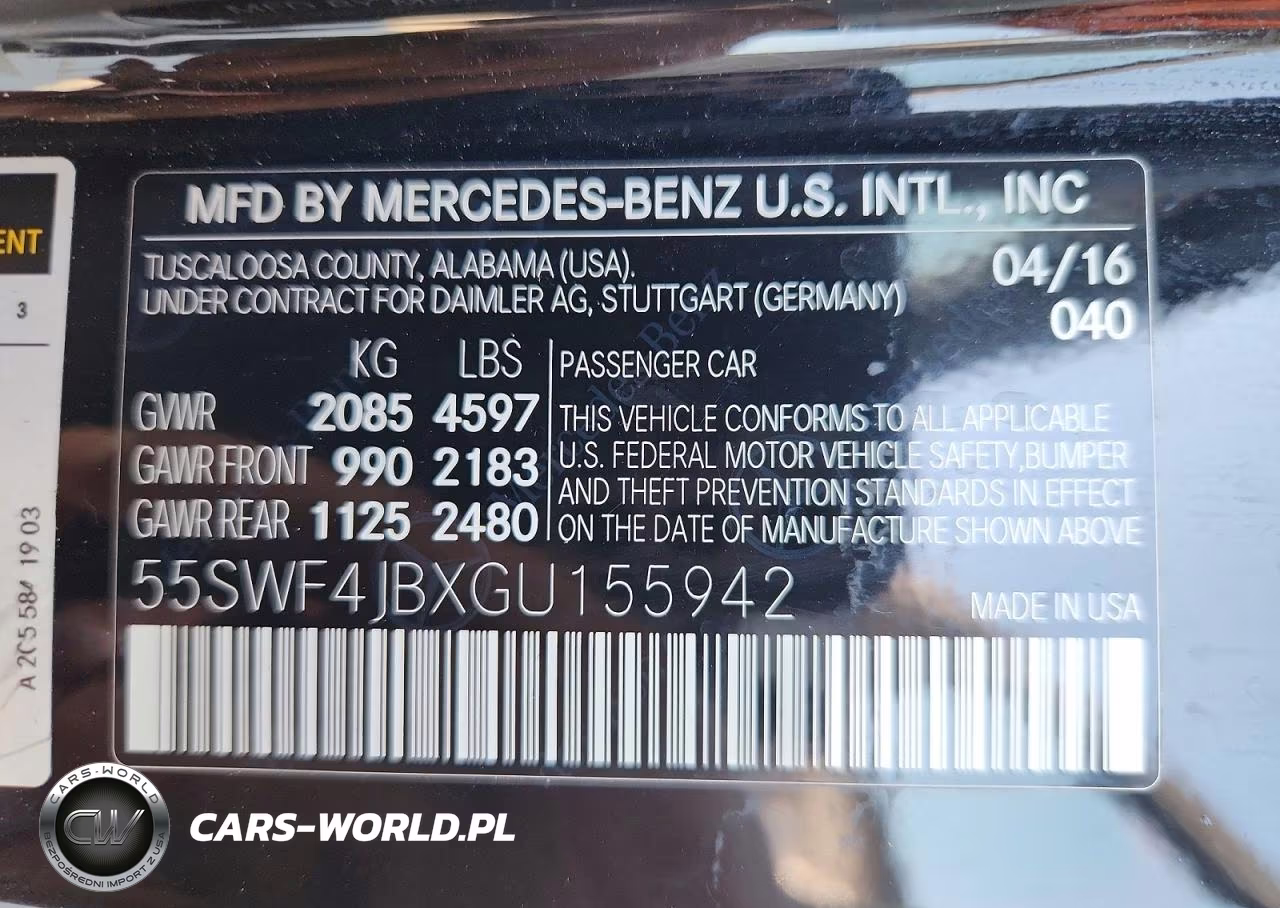 2016 Mercedes-Benz C 300 VIN:55SWF4JBXGU155942 - 12