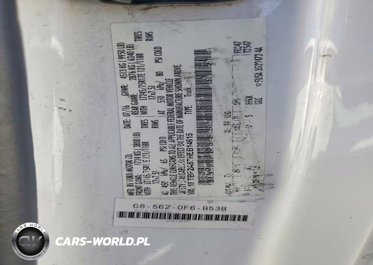 2017 Ford F250 Super Duty VIN:1FTBF2A67HEB14615 - 12