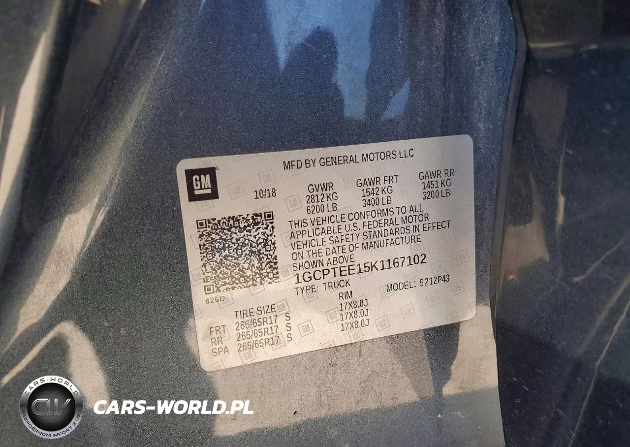 2019 Chevrolet Colorado Zr2 VIN:1GCPTEE15K1167102 - 12