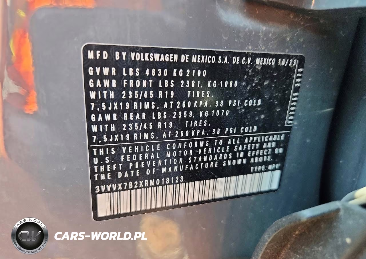2024 Volkswagen Taos Se VIN:3VVVX7B2XRM018123 - 12