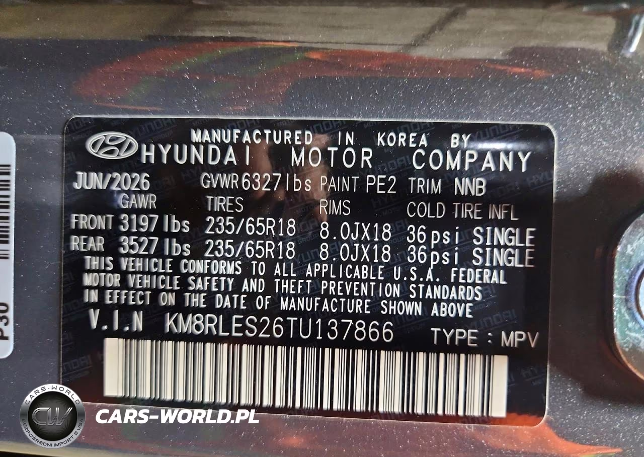 2026 Hyundai Palisade Sel VIN:KM8RLES26TU137866 - 13