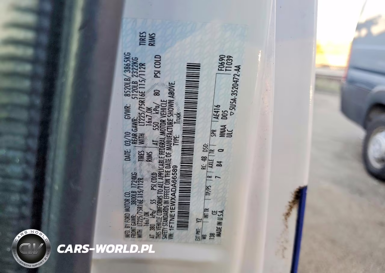 2010 Ford Econoline E150 Van VIN:1FTNE1EWXADA66589 - 12