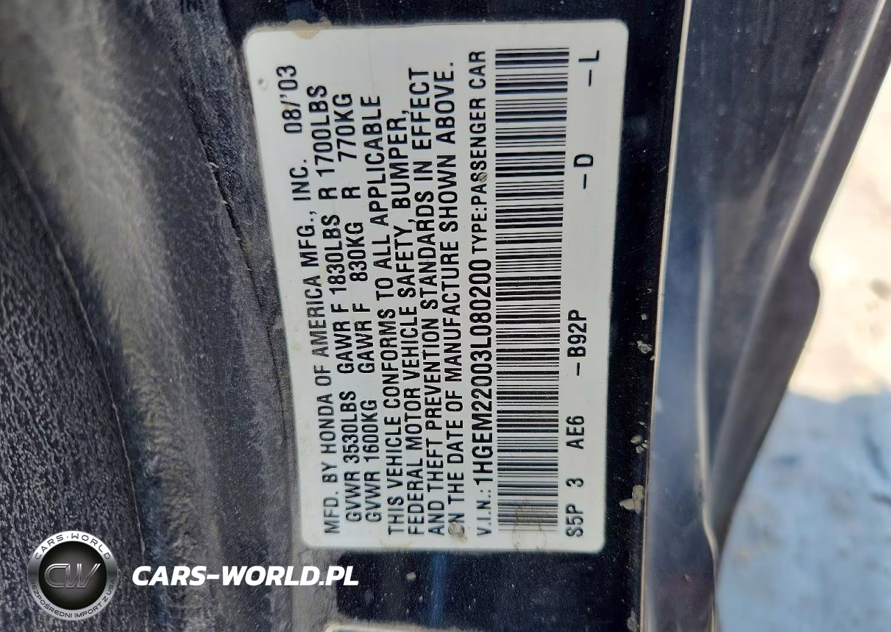 2003 Honda Civic Ex VIN:1HGEM22003L080200 - 12