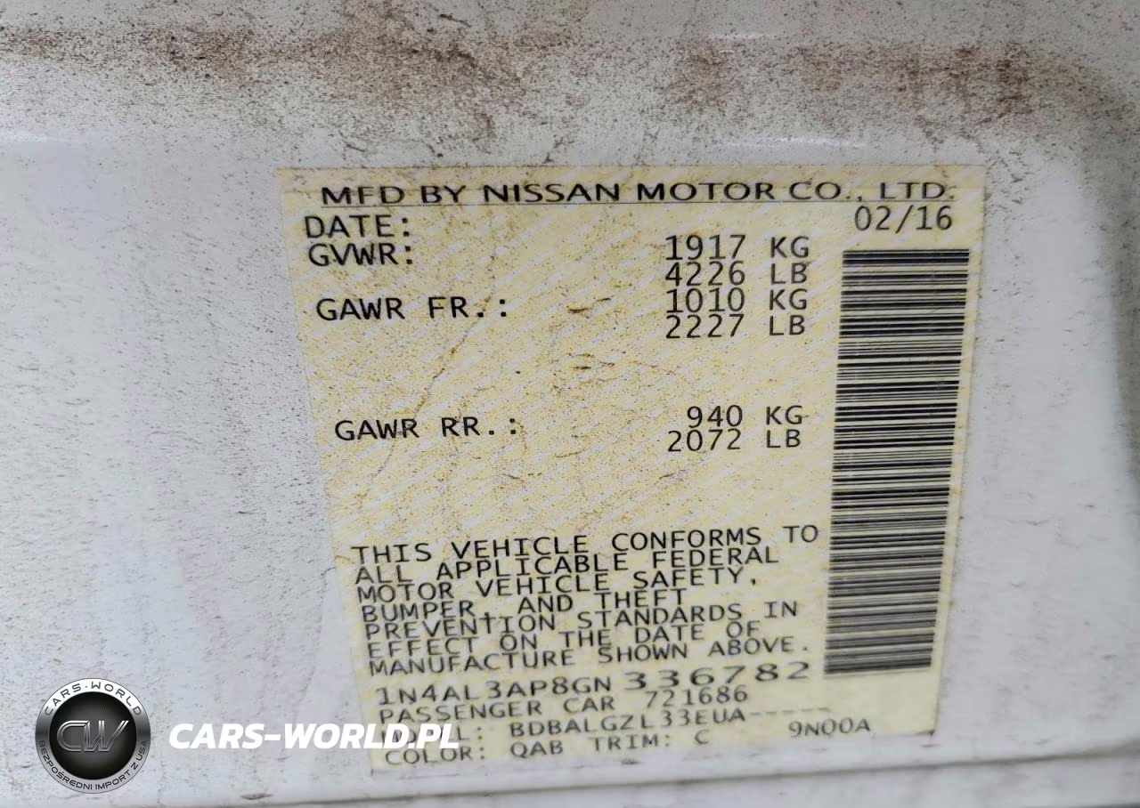 2016 Nissan Altima 2.5 S VIN:1N4AL3AP8GN336782 - 12