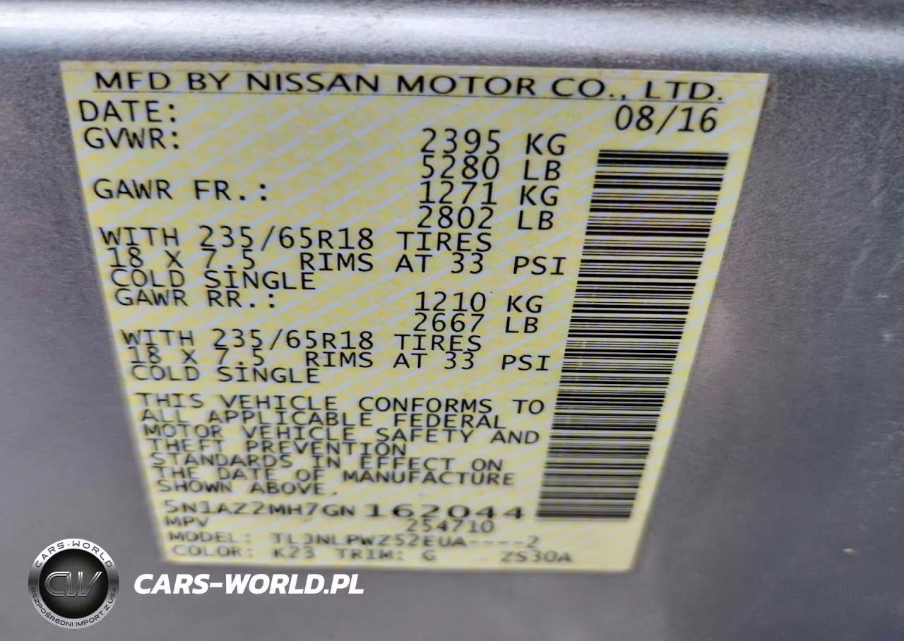 2016 Nissan Murano S VIN:5N1AZ2MH7GN162044 - 13