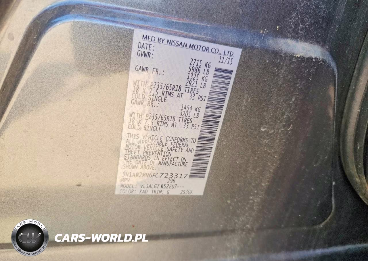 2015 Nissan Pathfinder Sl VIN:5N1AR2MN6FC723317 - 13
