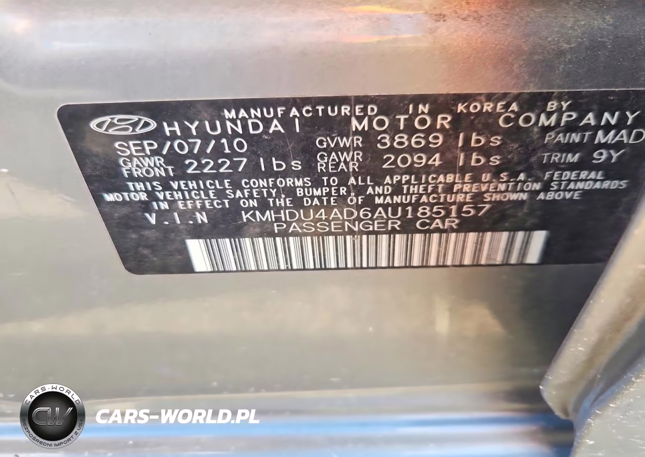 2010 Hyundai Elantra Gls VIN:KMHDU4AD6AU185157 - 12