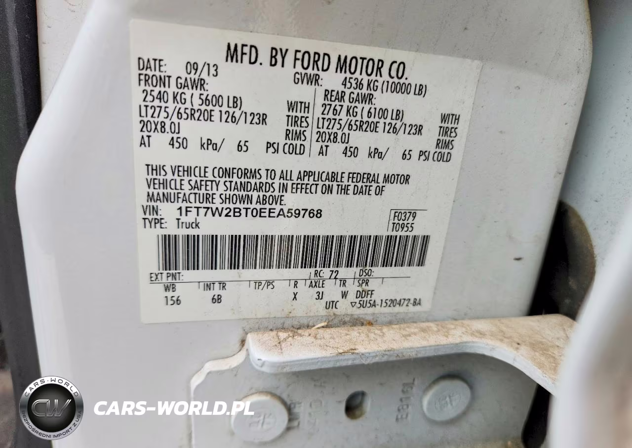 2014 Ford F250 Super Duty VIN:1FT7W2BT0EEA59768 - 12