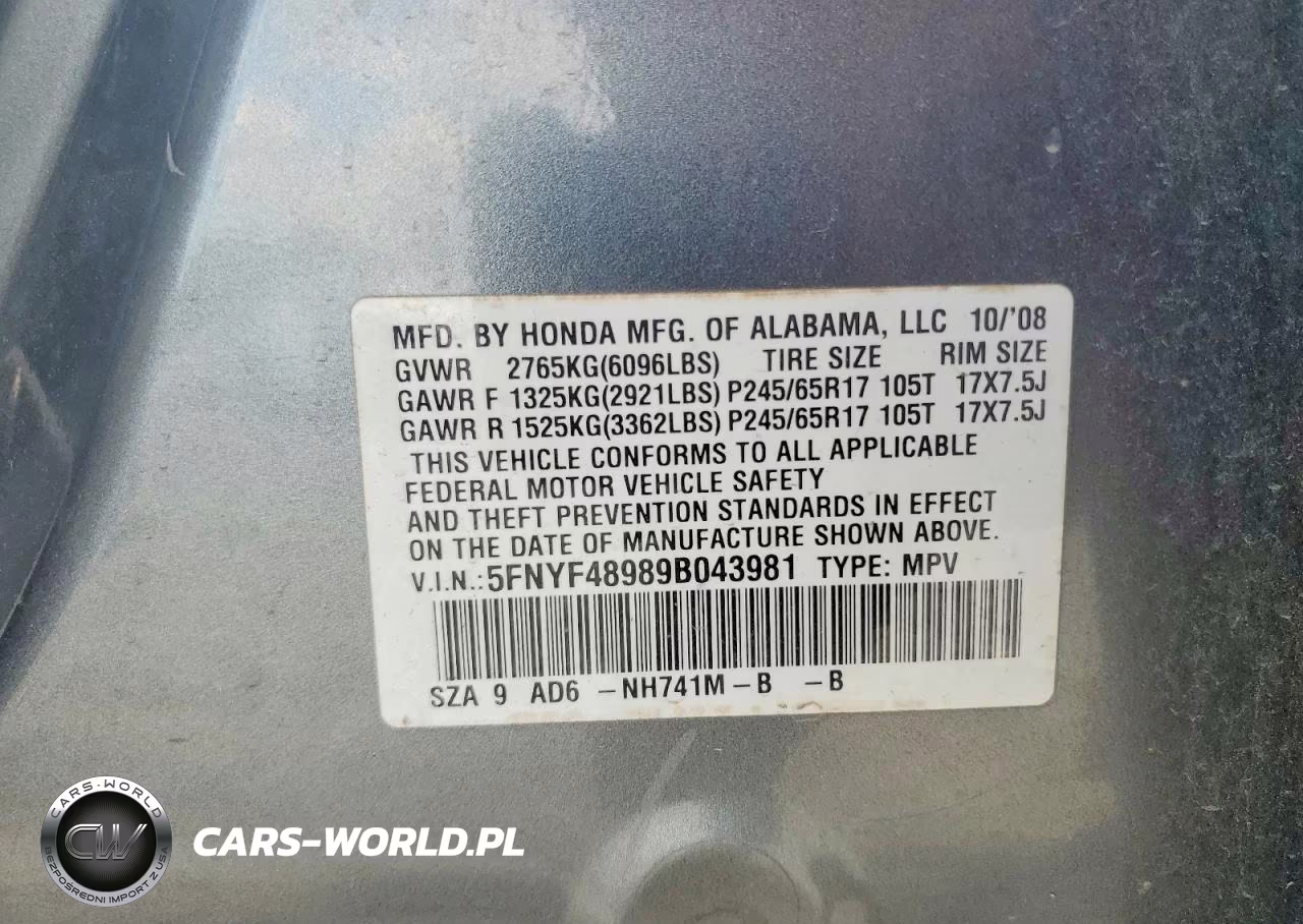 2009 Honda Pilot Touring VIN:5FNYF48989B043981 - 13