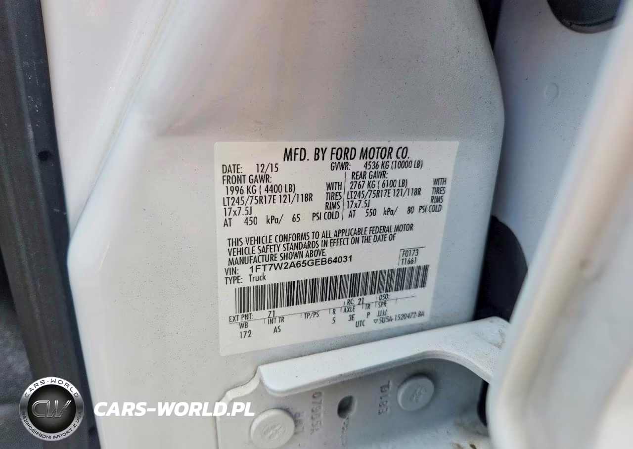 2016 Ford F250 Super Duty VIN:1FT7W2A65GEB64031 - 12