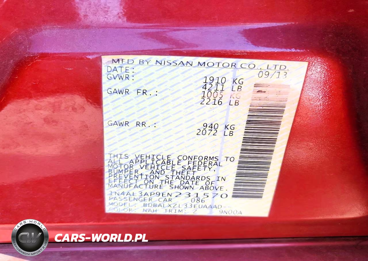 2014 Nissan Altima 2.5 Sl VIN:1N4AL3AP9EN231570 - 12
