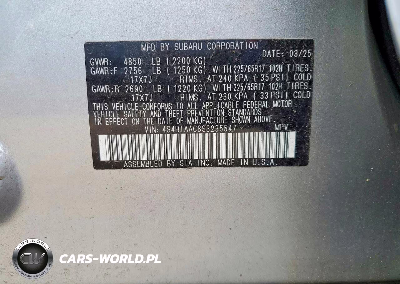 2025 Subaru Outback VIN:4S4BTAAC8S3235547 - 12