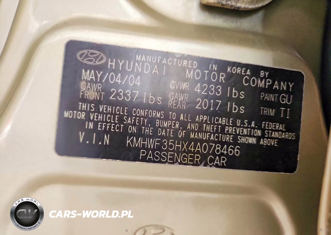 2004 Hyundai Sonata Gls VIN:KMHWF35HX4A078466 - 12