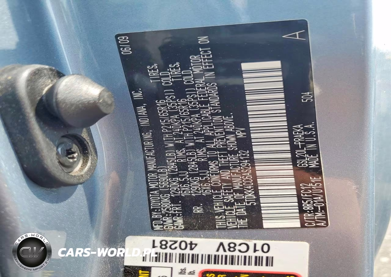 2010 Toyota Sienna Le 8-Passenger VIN:5TDKK4CC6AS294132 - 13