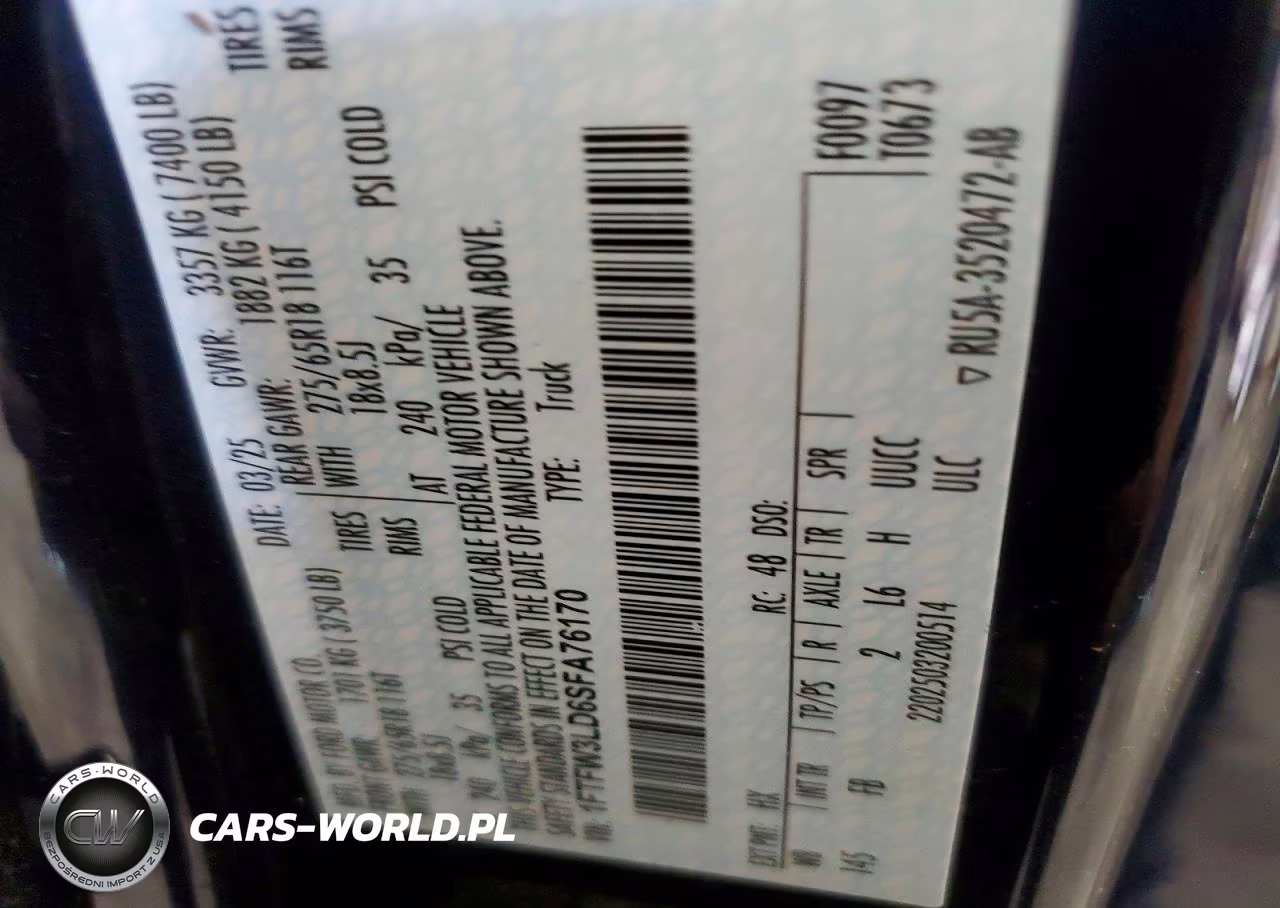 2025 Ford F150 Xlt VIN:1FTFW3LD6SFA76170 - 12
