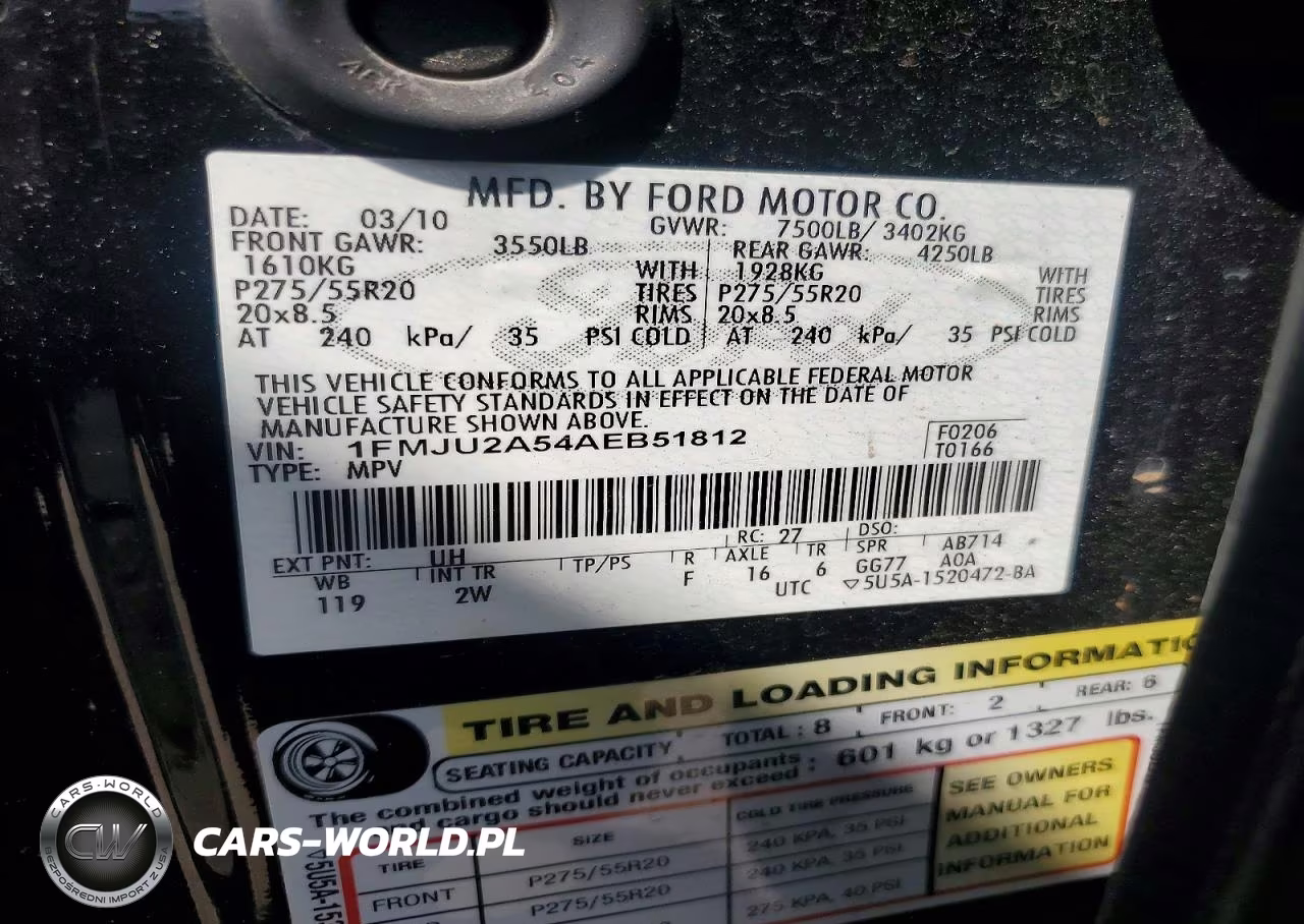 2010 Ford Expedition Limited VIN:1FMJU2A54AEB51812 - 12