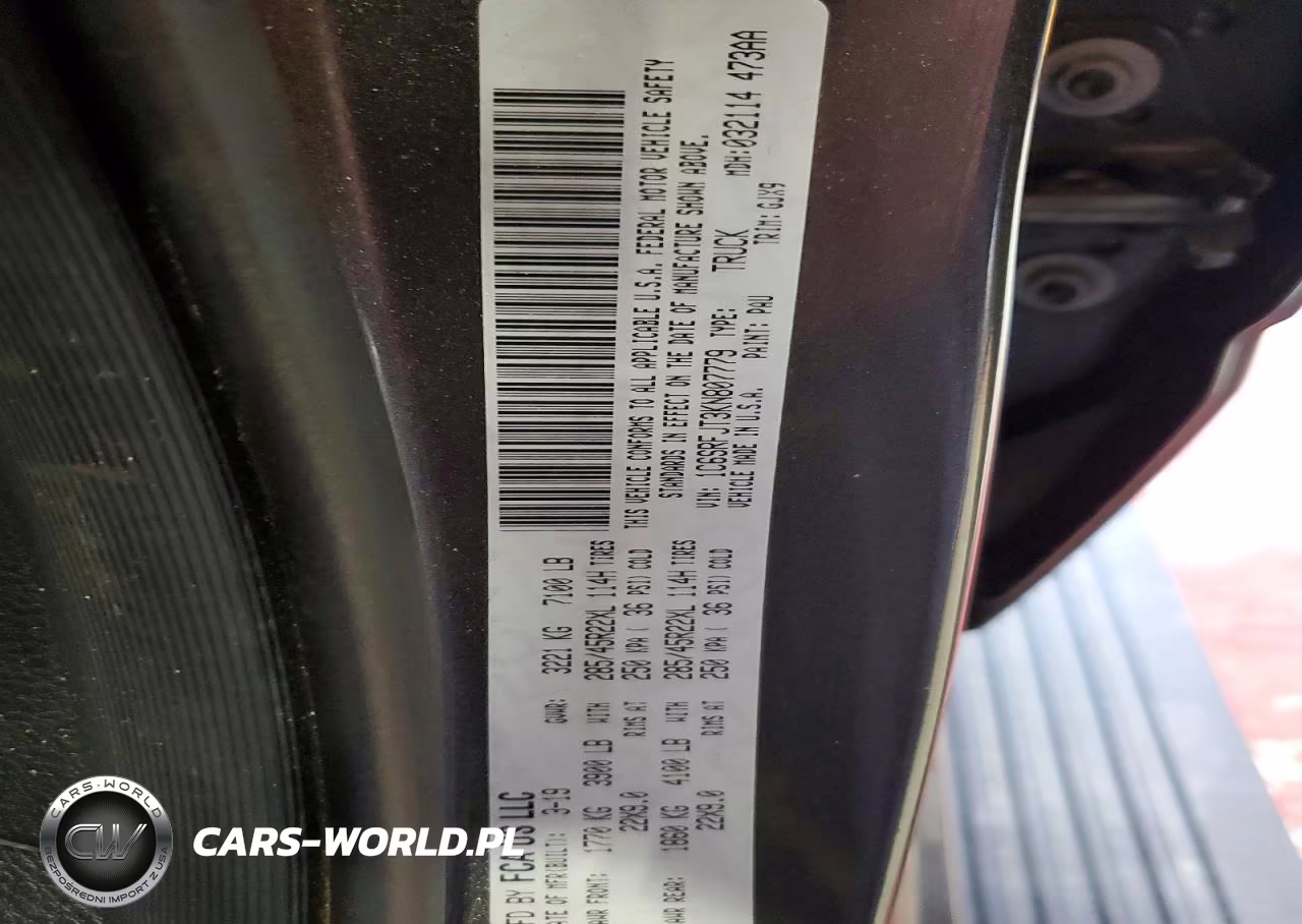 2019 Ram 1500 Laramie VIN:1C6SRFJT3KN807779 - 12