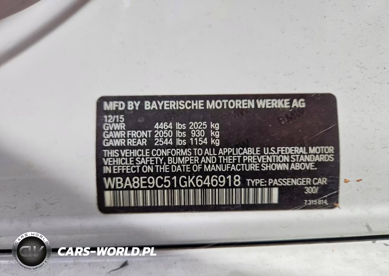 2016 BMW 328 I Sulev VIN:WBA8E9C51GK646918 - 12
