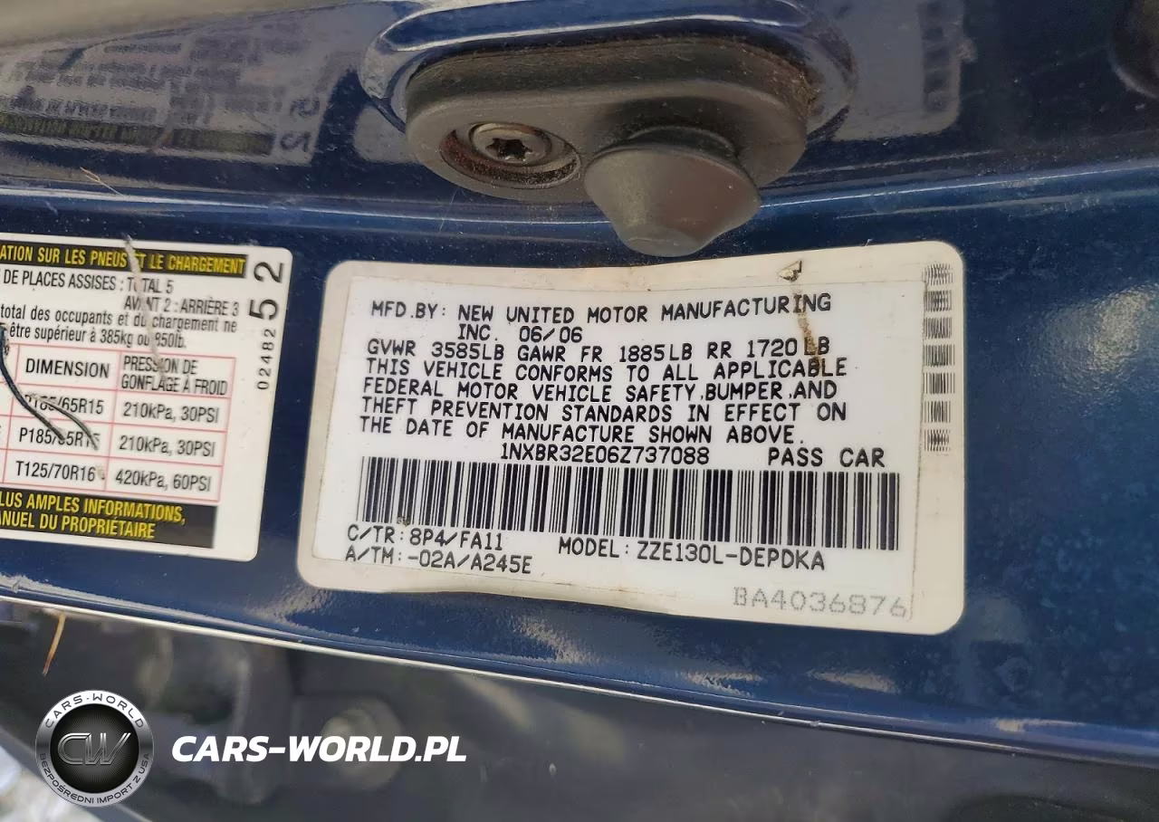 2006 Toyota Corolla Ce VIN:1NXBR32E06Z737088 - 12