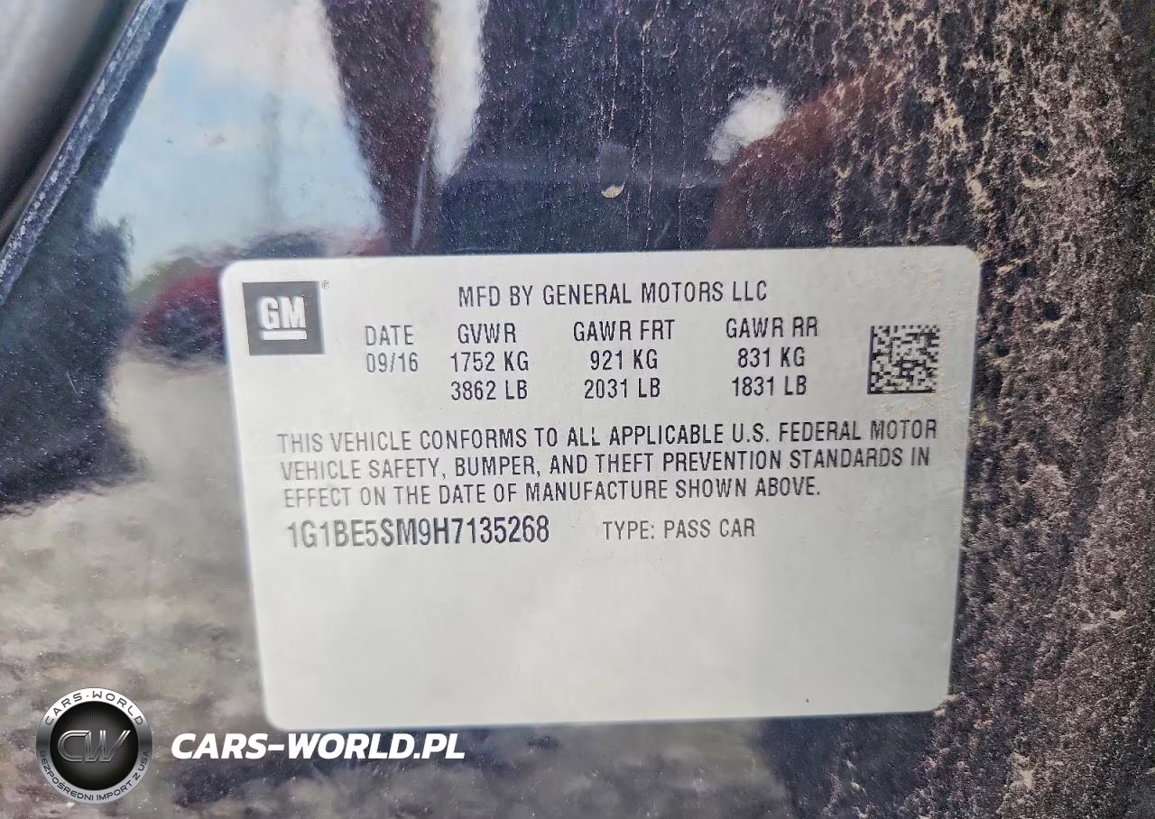 2017 Chevrolet Cruze Lt VIN:1G1BE5SM9H7135268 - 12