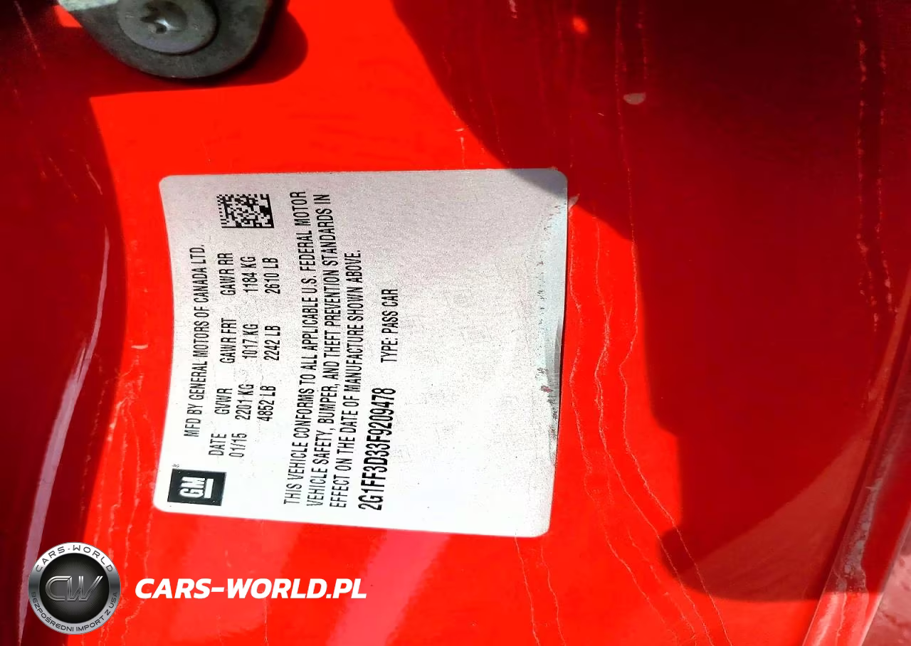 2015 Chevrolet Camaro Lt VIN:2G1FF3D33F9209478 - 12