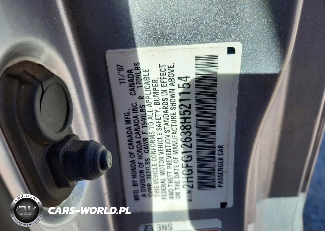 2008 Honda Civic Lx VIN:2HGFG12638H521154 - 12
