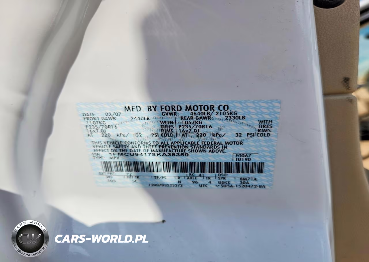2008 Ford Escape Limited VIN:1FMCU94178KA38359 - 13