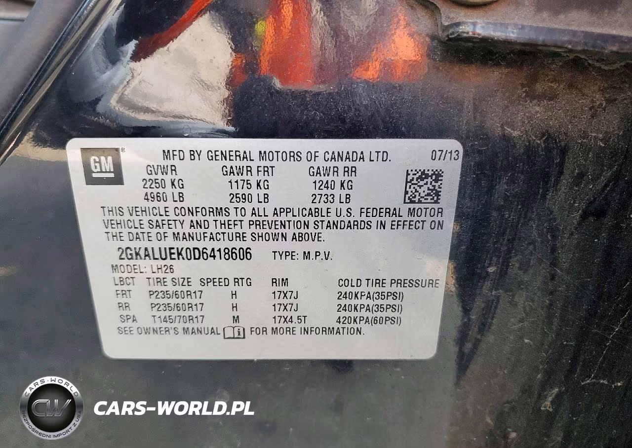 2013 GMC Terrain Slt VIN:2GKALUEK0D6418606 - 13