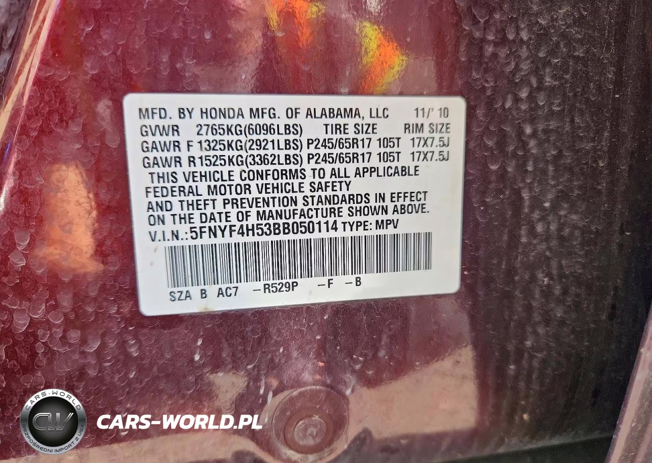 2011 Honda Pilot Exl VIN:5FNYF4H53BB050114 - 13