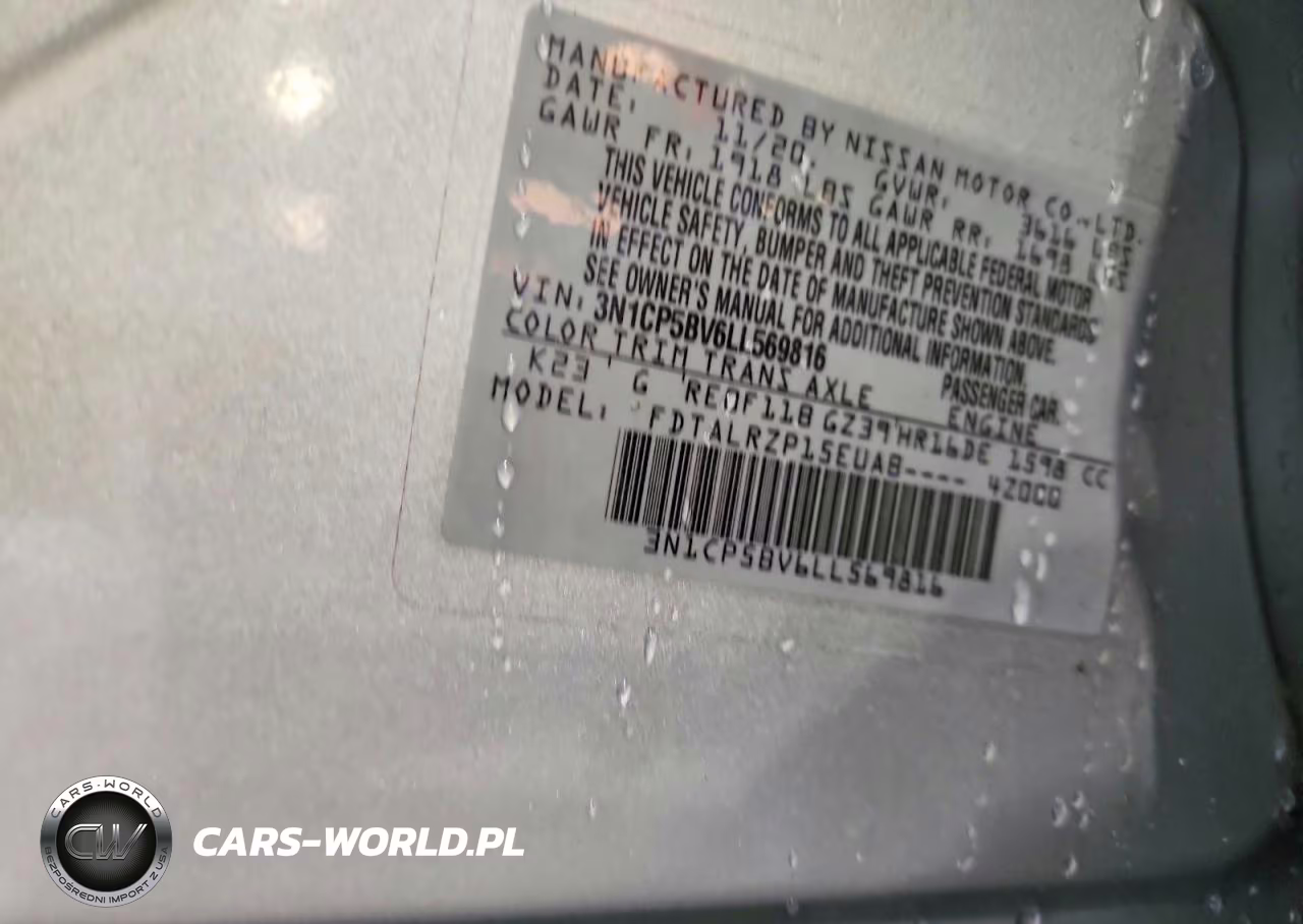 2020 Nissan Kicks S VIN:3N1CP5BV6LL569816 - 13