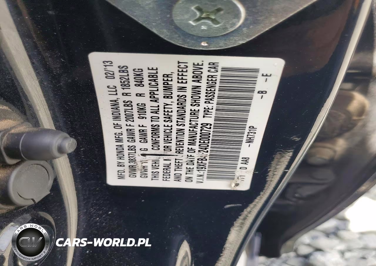 2013 Honda Civic Hybrid VIN:19XFB4F24DE000729 - 12